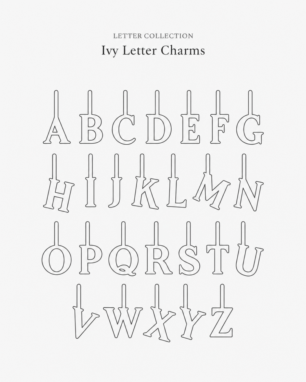 Ivy Letter Charm